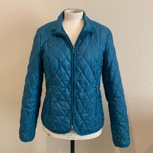 Women’s xs teal Lands End puffer jacket